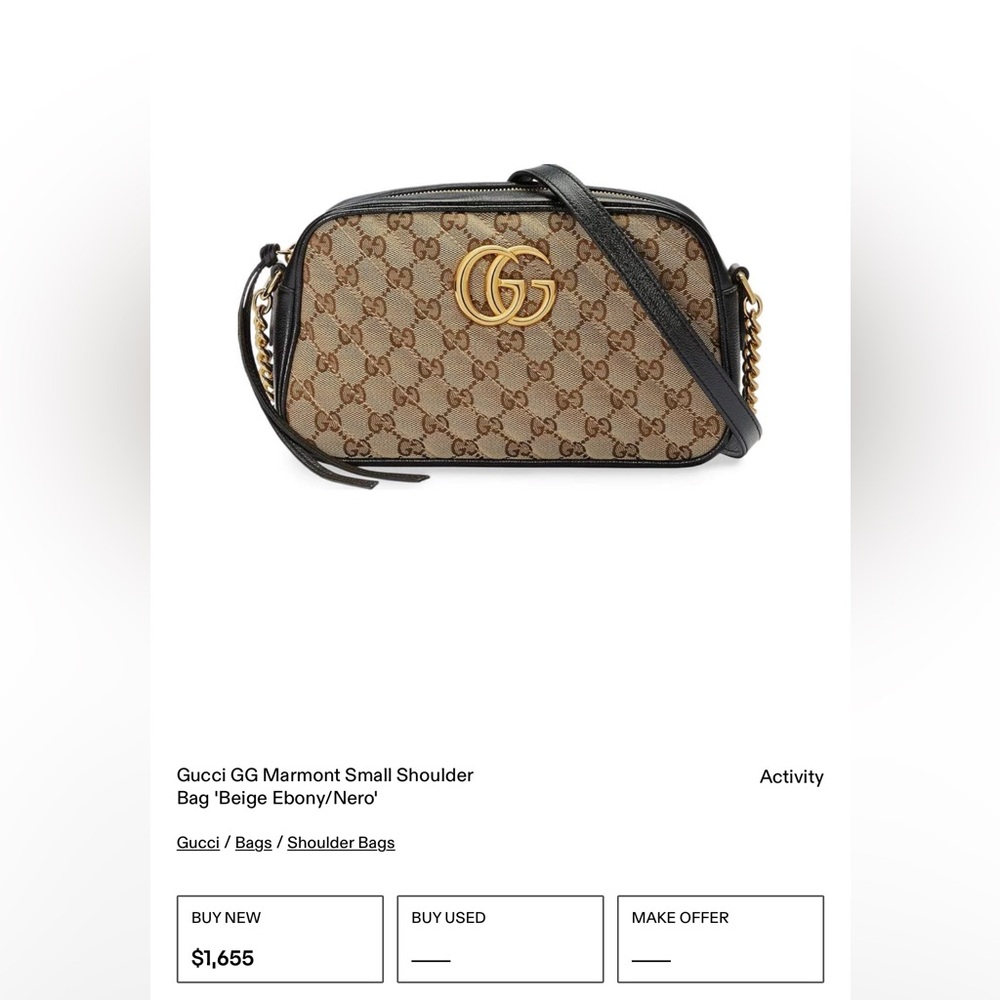 Sold xxx Gucci Marmont GG Supreme Canvas quilted camera bag - Picture 9 of 9